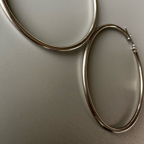 Stainless Steel Non Tarnish Classic Hoop Earrings 50mm - Picture 8 of 12